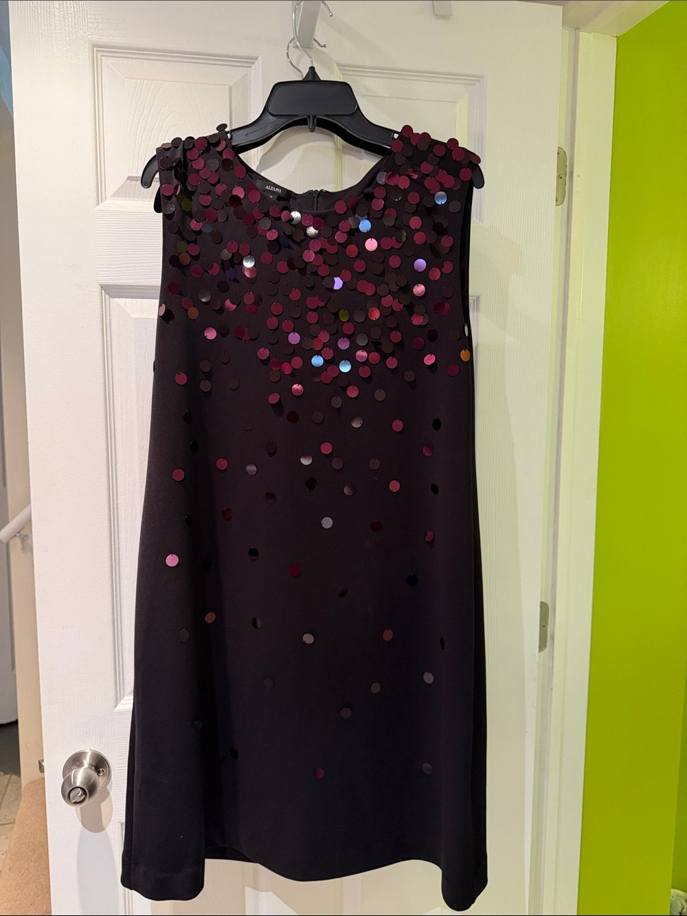 Alfani Black Mini Dress with Iridescent Sequins